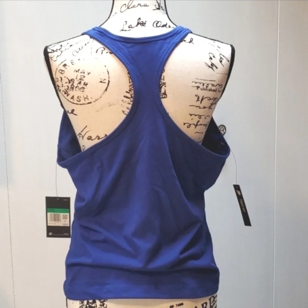 Nike Blue Cropped Racerback Tank Top Womens Athletic Sports Sz.XL